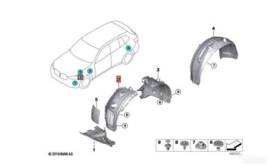 Запчасть подкрылок передний левый BMW XM 2022-2025