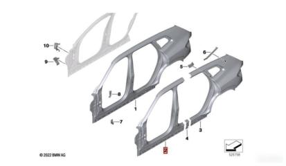 Запчасть стойка с порогом задняя BMW XM 2022-2025