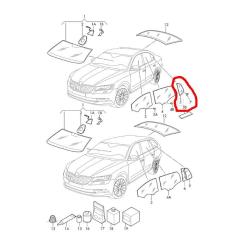 Запчасть форточка двери задняя левая Skoda Superb 2015-2025