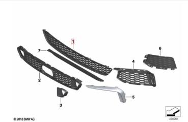 Запчасть решетка бампера передняя BMW 6 2017-2022
