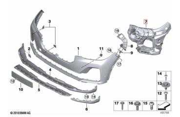 Запчасть крепление бампера переднее BMW X7 2023