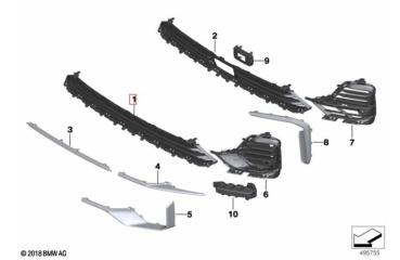 Запчасть решетка бампера передняя BMW X7 2023