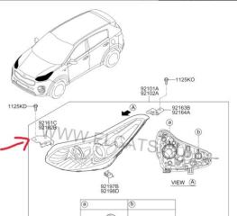 Запчасть кронштейн фары передний правый Kia Sportage 2016-2022