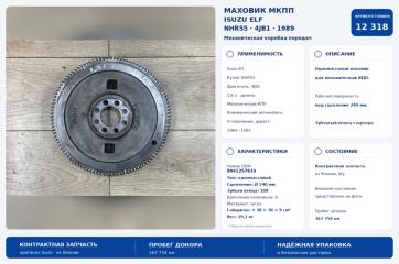 Маховик Isuzu Elf 1989 NHR55 4JB1 8941257614 Б/У