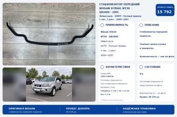 Запчасть стабилизатор передний Nissan X-Trail 2005