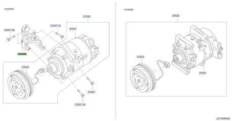 Кронштейн кондиционера FX35 2003 S50 VQ35DE