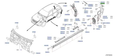 Накладка кузова задняя левая FX35 2003 S50 VQ35DE