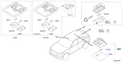 Плафон салона FX35 2003 S50 VQ35DE