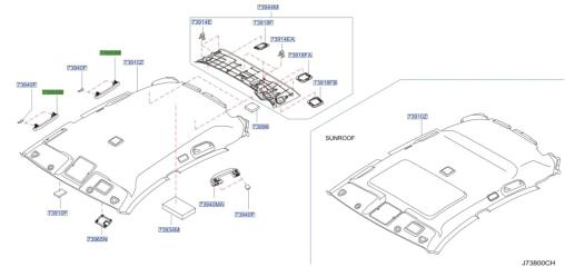 Ручка потолка передняя правая FX35 2003 S50 VQ35DE