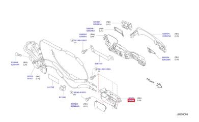 Ручка двери внутренняя задняя левая FX35 2009 S51 VQ35HR