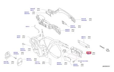 Ручка двери внутренняя передняя правая FX35 2009 S51 VQ35HR