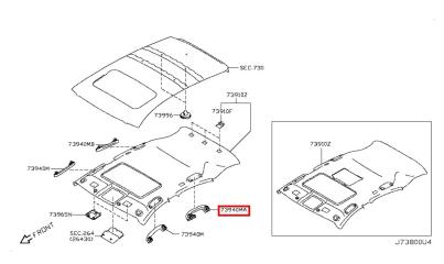 Ручка потолка задняя левая FX35 2009 S51 VQ35HR
