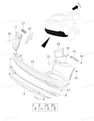 Губа (юбка) бампера передняя Omoda C5 T19C