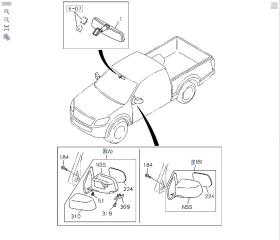 Зеркало левое ISUZU D-MAX TF