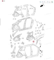 Боковина кузова правая Jaecoo J7 T1EJ