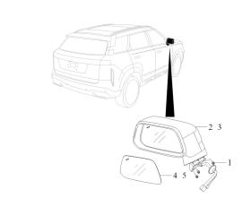 Зеркало левое Jaecoo J7 T1EJ
