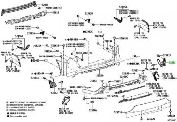Подкрылок задний правый Toyota Highlander