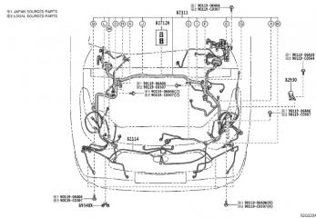 Проводка бампера передняя Toyota Highlander