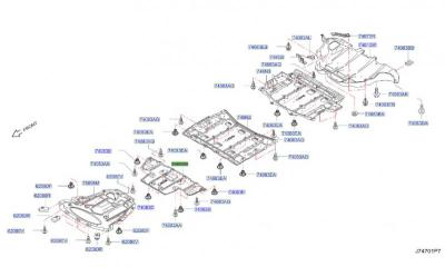 Защита двигателя NISSAN LEAF ZE1 74811-3NA0A 4 ракурс