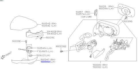 Накладка на зеркало левая SUBARU FORESTER SK 91054FL210 4 ракурс