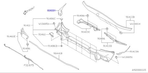 Уголок жабо левый передний SUBARU FORESTER SK5 91423SJ014 4 ракурс