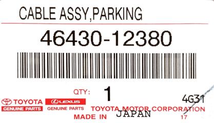 Тросик ручника задний левый COROLLA SPACIO AE115