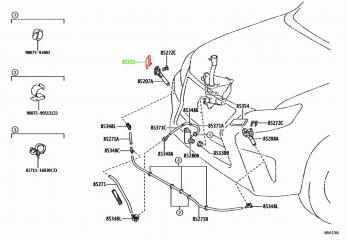 Крышка форсунки омывателя фар передняя правая GX460 с 08.2019 - … URJ150 Крышка форсунки омывателя фар передняя правая GX460 с 08.2019 - … URJ150