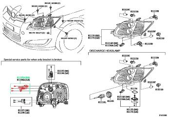 Запчасть крепление фары правое TOYOTA AURIS
