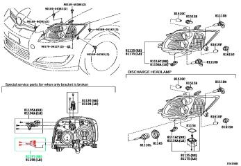 Запчасть крепление фары правое TOYOTA AURIS