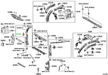 Крепление бампера переднее правое TOYOTA