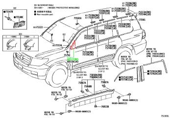 Запчасть накладка на крыло передняя правая TOYOTA LAND CRUISER
