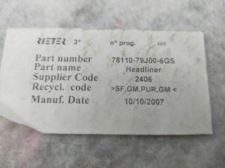 Обшивка крыши (потолок) SX4 2008 YA21S M16A Обшивка крыши (потолок) SX4 2008 YA21S M16A