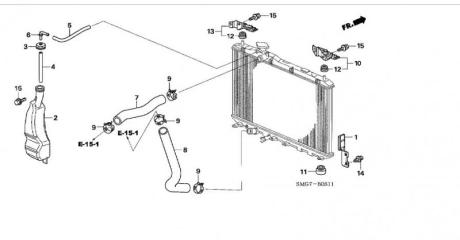 Патрубок охлаждения Honda Civic 8 5D 2006-2011
