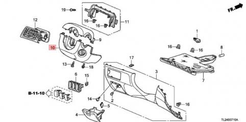Пластик салона Honda Accord 8 2008-2012