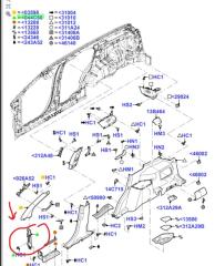 Обшивка стойки передняя левая Explorer 2012 U502 T35PDED