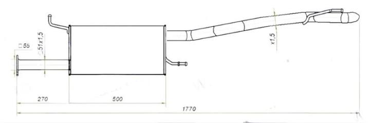 Запчасть глушитель Mitsubishi L200 (2006-2015)
