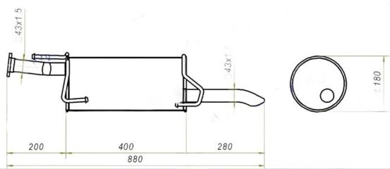 Фото запчасти глушитель Nissan Tiida новая запчасть Запчасть глушитель Nissan Tiida