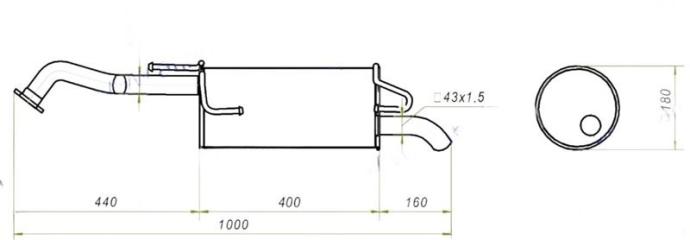 Фото запчасти глушитель Nissan Tiida новая запчасть Запчасть глушитель Nissan Tiida